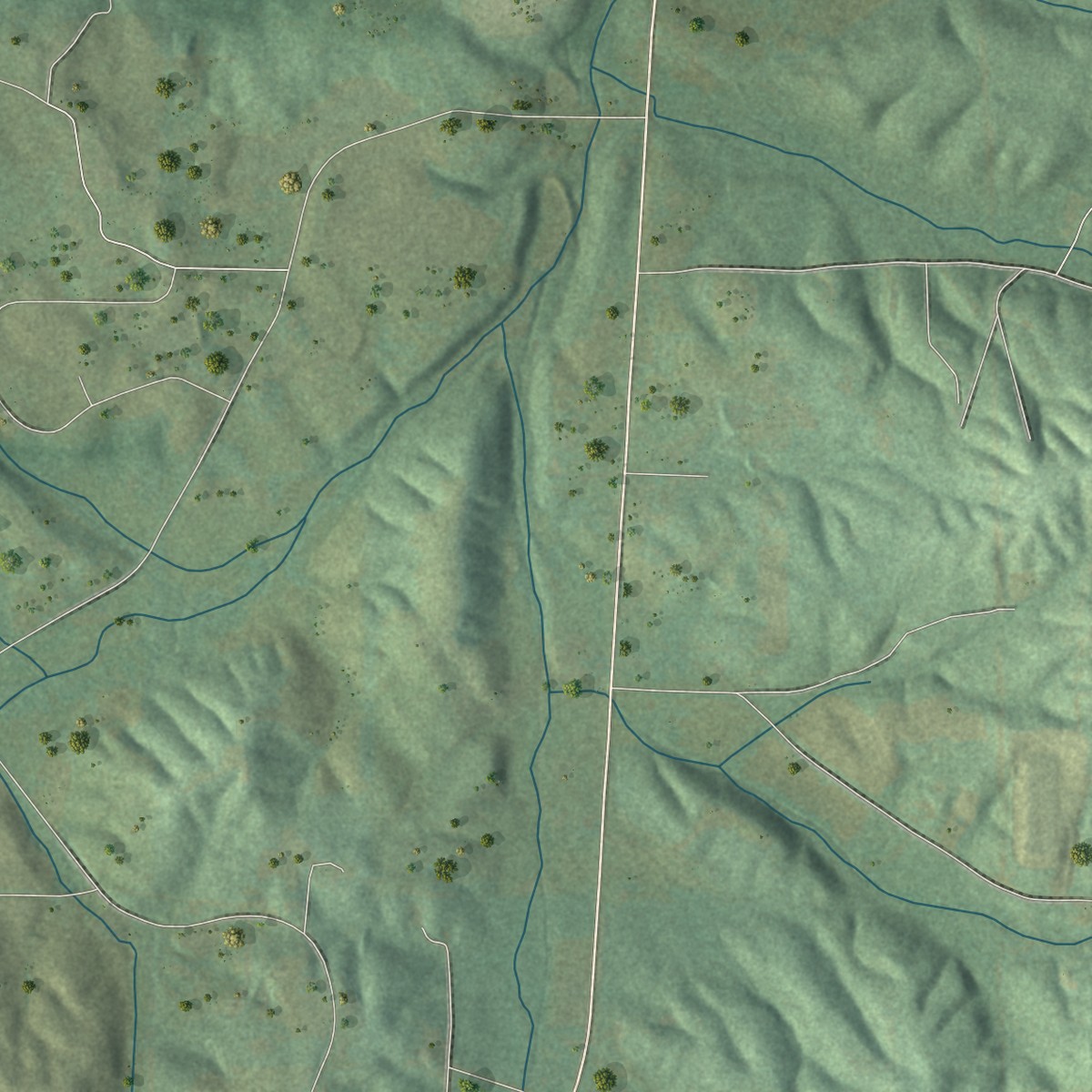 Second close-up of the map of Bristow Cove, Alabama print showing more streets and buildings