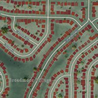 Second close-up of the map of Broadmoor, California print showing more streets and buildings
