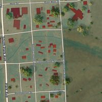 Second close-up of the map of Broadus, Montana print showing more streets and buildings