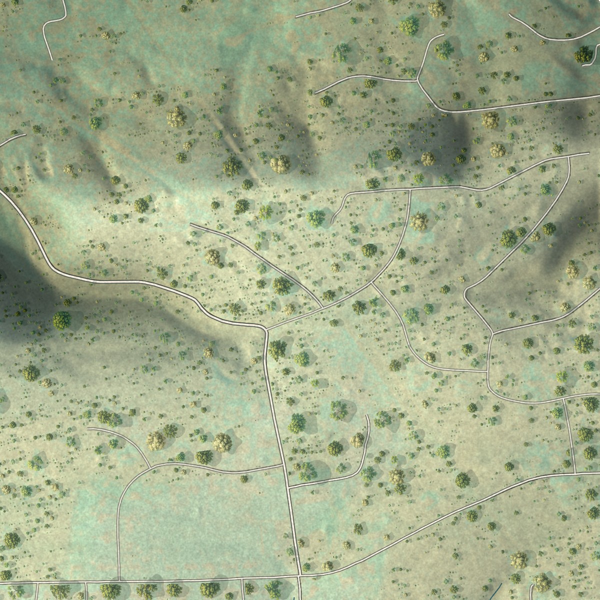 Second close-up of the map of Brodheadsville, Pennsylvania print showing more streets and buildings