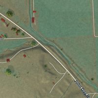 Second close-up of the map of Brogan, Oregon print showing more streets and buildings
