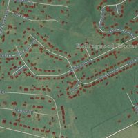 Second close-up of the map of Brogden, North Carolina print showing more streets and buildings