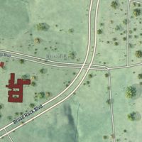 Second close-up of the map of Brookbury, Virginia print showing more streets and buildings