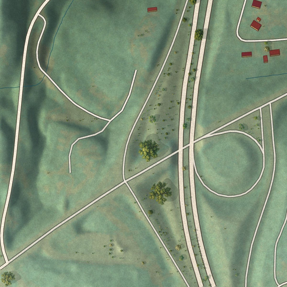 Second close-up of the map of Brookford, North Carolina print showing more streets and buildings