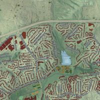 Second close-up of the map of Brookhaven, Georgia print showing more streets and buildings