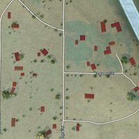 Second close-up of the map of Brookhurst, Wyoming print showing more streets and buildings