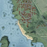 Second close-up of the map of Brookings, Oregon print showing more streets and buildings