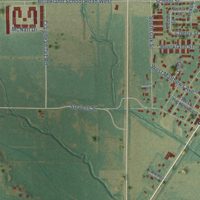 Second close-up of the map of Brookland, Arkansas print showing more streets and buildings