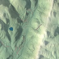 Close-up of the map of Brookline, Vermont print showing terrain and local geography