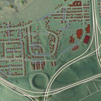 Second close-up of the map of Brooklyn Park, Maryland print showing more streets and buildings