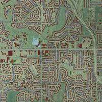 Second close-up of the map of Brooklyn Park, Minnesota print showing more streets and buildings