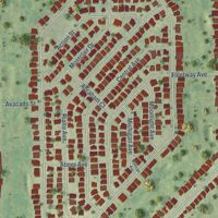 Second close-up of the map of Brookridge, Florida print showing more streets and buildings