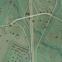 Second close-up of the map of Brooks, Kentucky print showing more streets and buildings