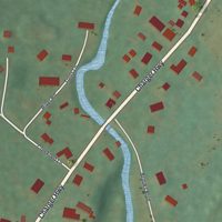 Second close-up of the map of Brooks Mill, Pennsylvania print showing more streets and buildings