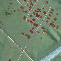 Second close-up of the map of Brooksburg, Indiana print showing more streets and buildings