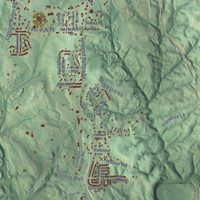 Second close-up of the map of Brookwood, Alabama print showing more streets and buildings