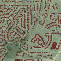 Second close-up of the map of Brookwood, Forsyth County, Georgia print showing more streets and buildings