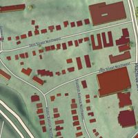 Second close-up of the map of Brookwood, Georgia print showing more streets and buildings