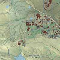 Second close-up of the map of Broomfield, Colorado print showing more streets and buildings