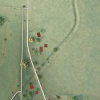 Second close-up of the map of Broseley, Missouri print showing more streets and buildings
