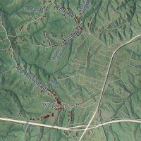 Second close-up of the map of Brosville, Virginia print showing more streets and buildings