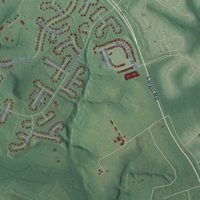 Second close-up of the map of Brown Station, Maryland print showing more streets and buildings