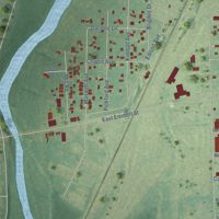 Second close-up of the map of Brownlee Park, Michigan print showing more streets and buildings