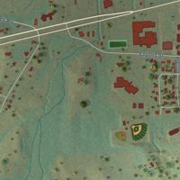 Second close-up of the map of Brownsboro, Texas print showing more streets and buildings