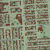 Second close-up of the map of Brownsville, Florida print showing more streets and buildings