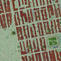 Second close-up of the map of Brownsville, New York print showing more streets and buildings
