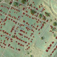 Second close-up of the map of Browntown, Pennsylvania print showing more streets and buildings