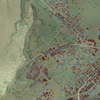 Second close-up of the map of Brownwood, Texas print showing more streets and buildings