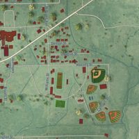 Second close-up of the map of Bruce, Mississippi print showing more streets and buildings