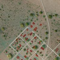 Second close-up of the map of Bruni, Texas print showing more streets and buildings