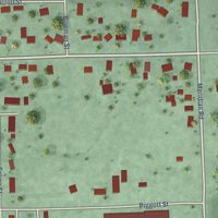 Second close-up of the map of Bruning, Nebraska print showing more streets and buildings