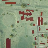Second close-up of the map of Brunswick, Nebraska print showing more streets and buildings