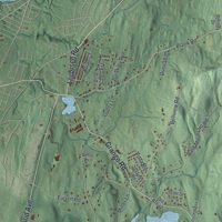 Second close-up of the map of Brunswick, New York print showing more streets and buildings