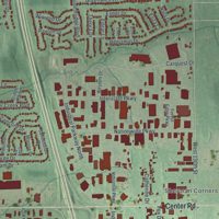 Second close-up of the map of Brunswick, Ohio print showing more streets and buildings