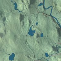 Close-up of the map of Brunswick, Vermont print showing terrain and local geography
