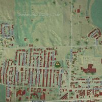 Second close-up of the map of Brush, Colorado print showing more streets and buildings