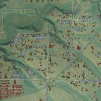 Second close-up of the map of Brush Prairie, Washington print showing more streets and buildings