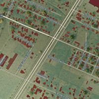 Second close-up of the map of Brusly, Louisiana print showing more streets and buildings