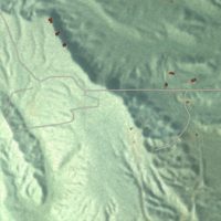 Second close-up of the map of Brutus, Michigan print showing more streets and buildings