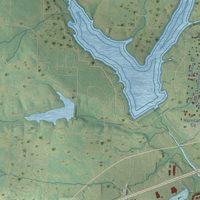Second close-up of the map of Bryant, Arkansas print showing more streets and buildings