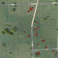 Second close-up of the map of Bryant, Indiana print showing more streets and buildings