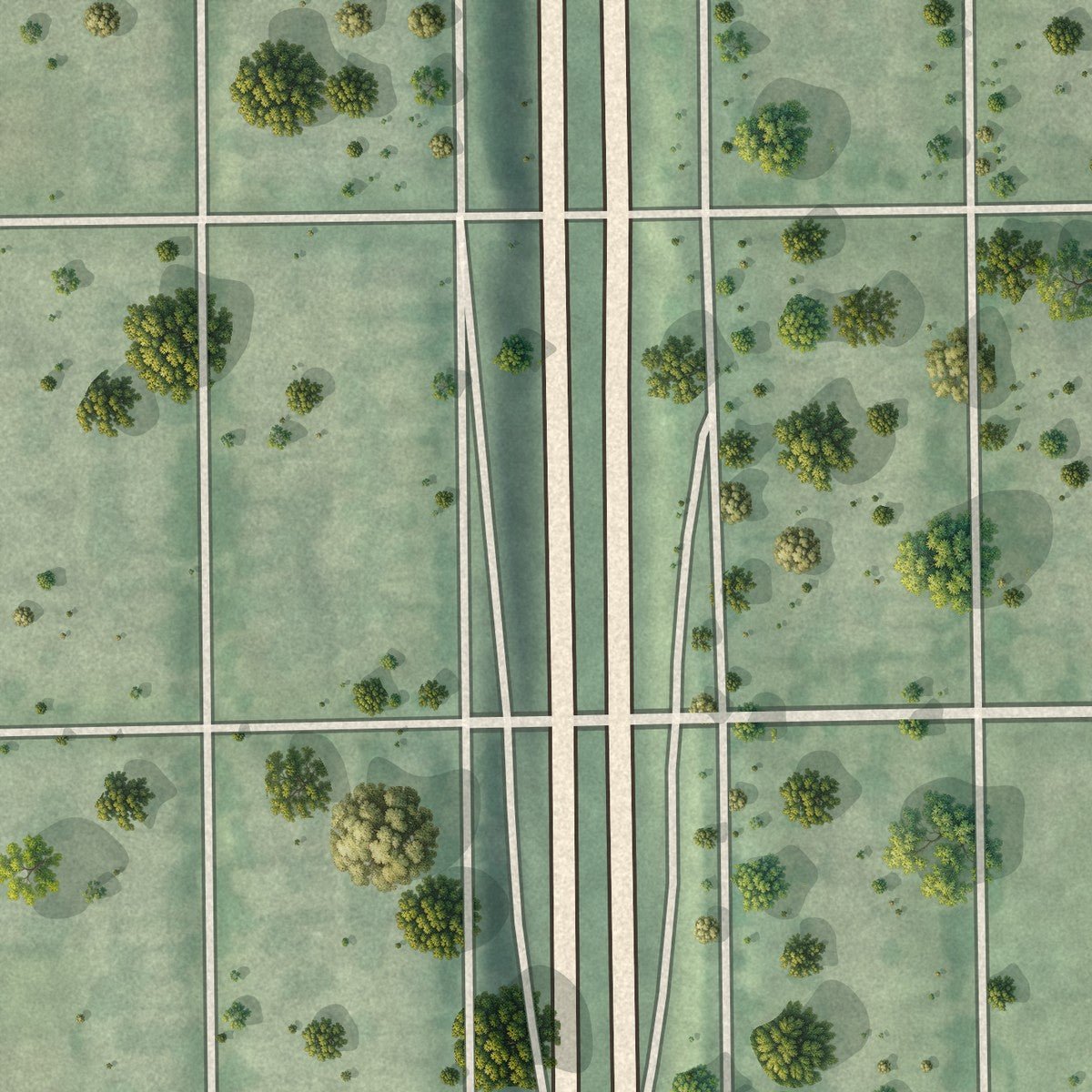 Second close-up of the map of Bryant, Minnesota print showing more streets and buildings