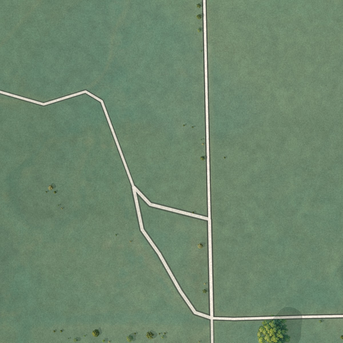 Second close-up of the map of Bryant, Oklahoma print showing more streets and buildings