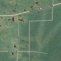 Second close-up of the map of Bryceland, Louisiana print showing more streets and buildings