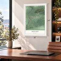 Buck Run, Pennsylvania map, 18 x 24 inch print in a white frame in a home office