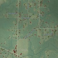Second close-up of the map of Buckeye, Louisiana print showing more streets and buildings